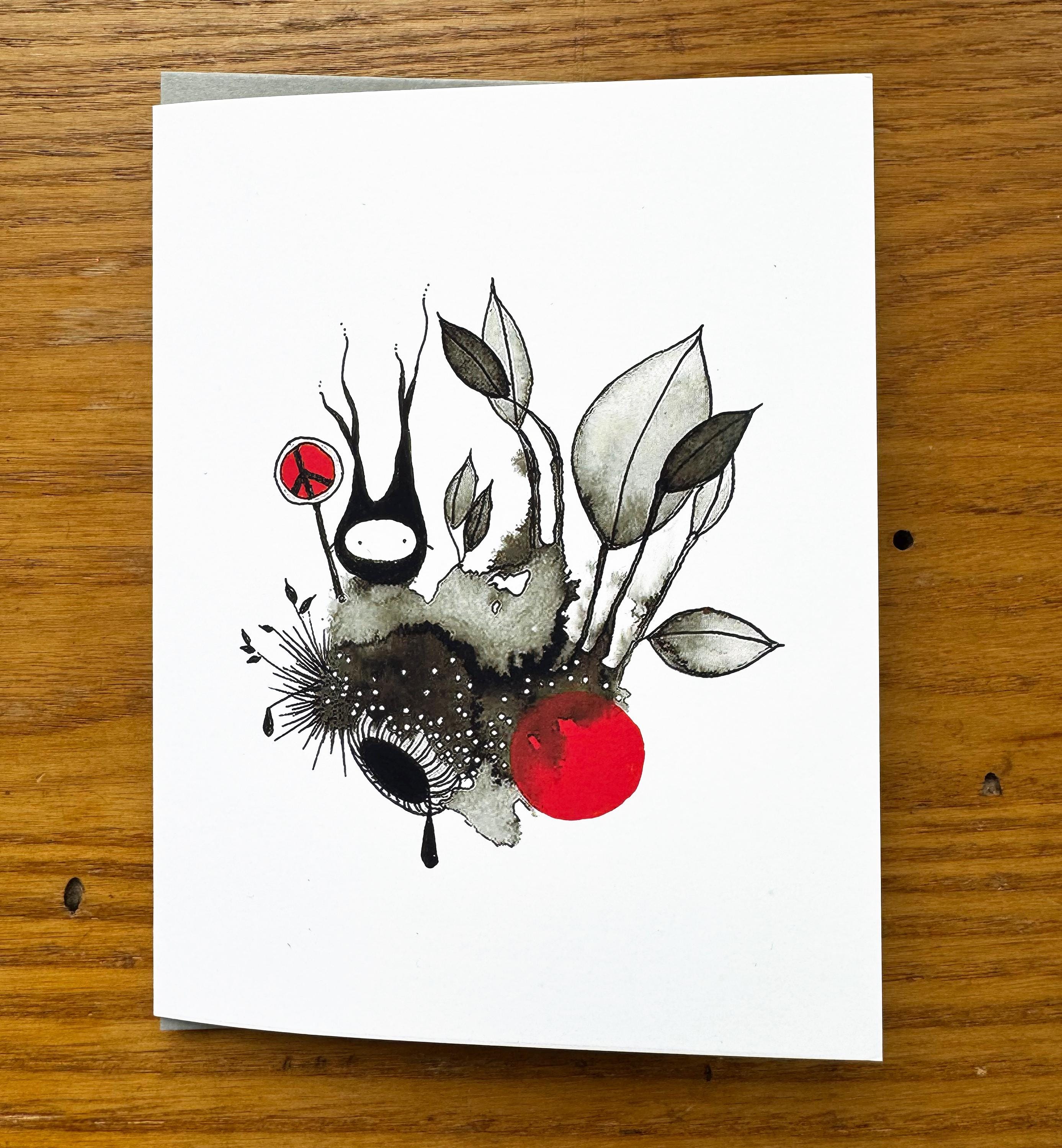 where is the peace, love, and understanding? - note card