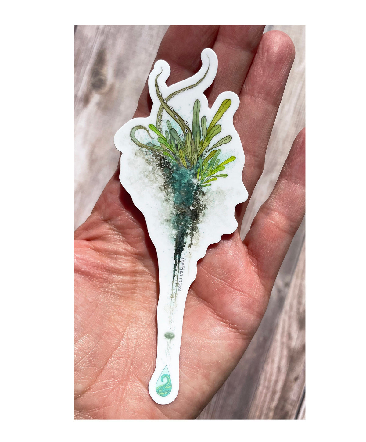 just breathe & let the water hold you up - sticker