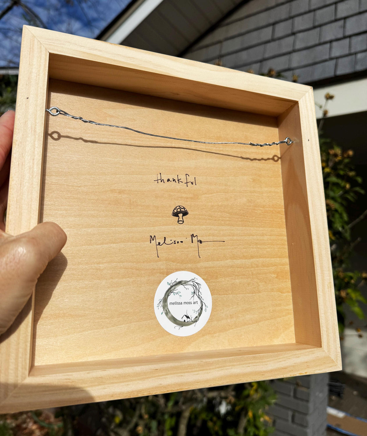 thankful - pen and ink original under resin