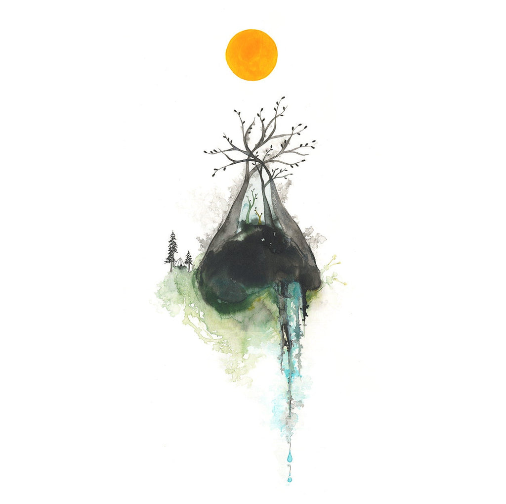 sunny disposition - mixed media original under resin