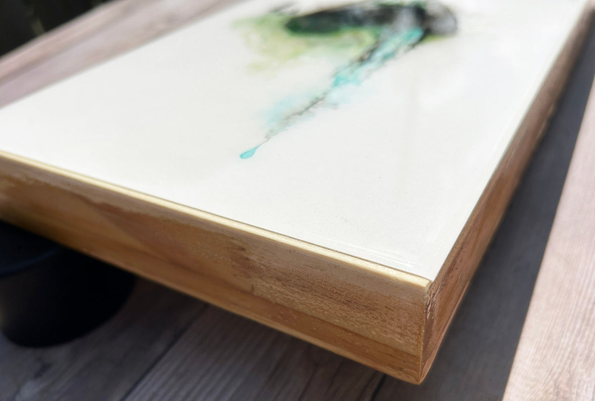 sunny disposition - mixed media original under resin