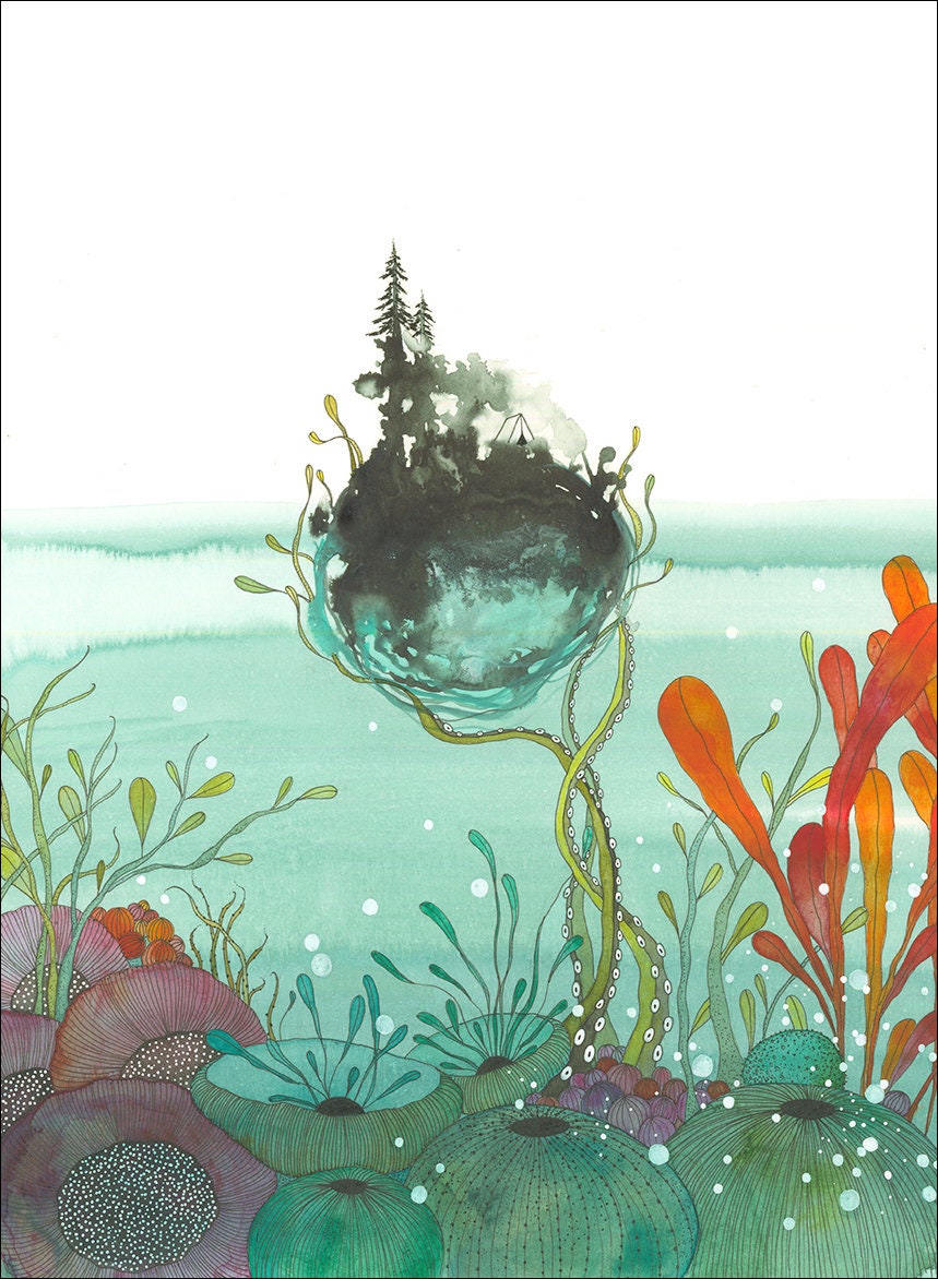 comforted by the sea - print