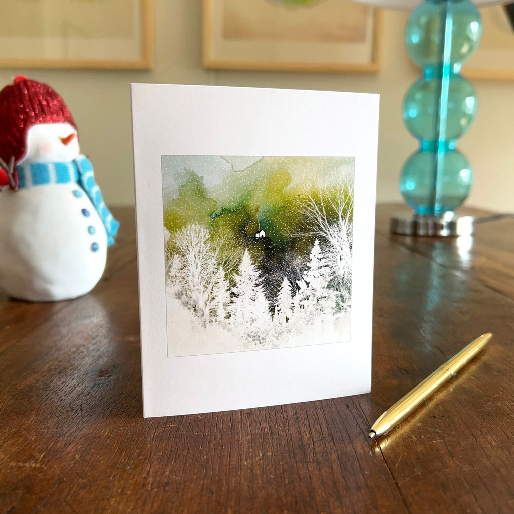 the first snow is the most beautiful - holiday card