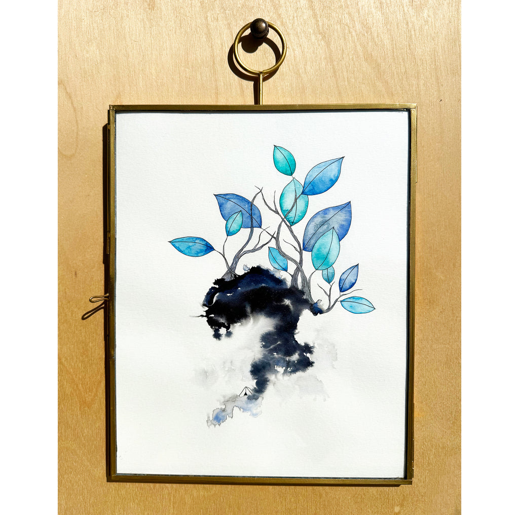 a little space - framed pen & ink original painting
