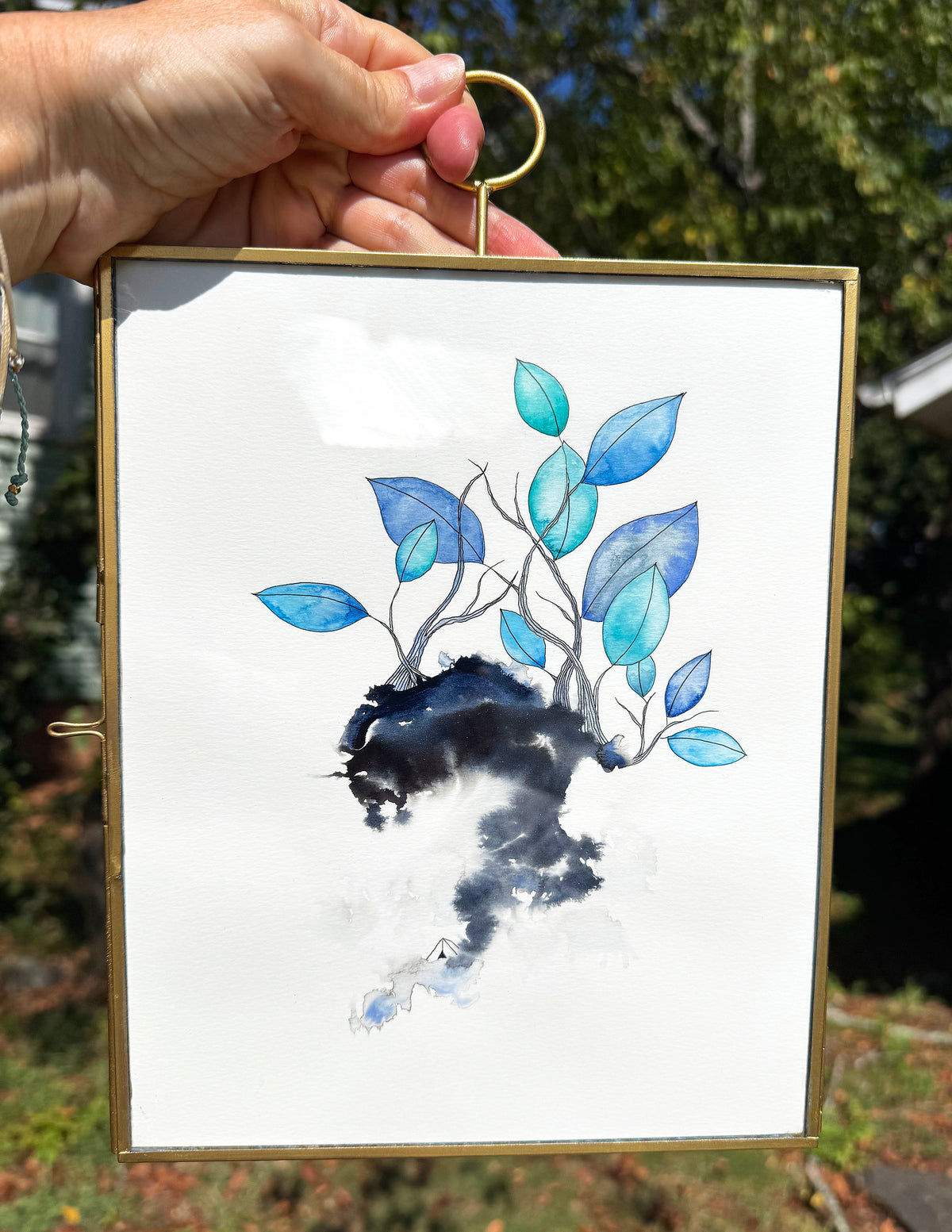 a little space - framed pen & ink original painting