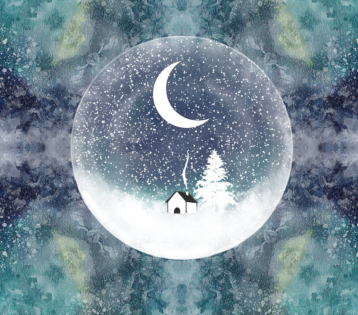 our snowy little world - print