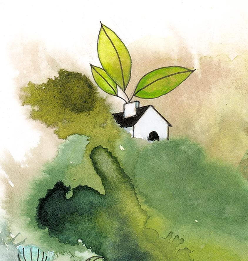 how lovely to see green again - print