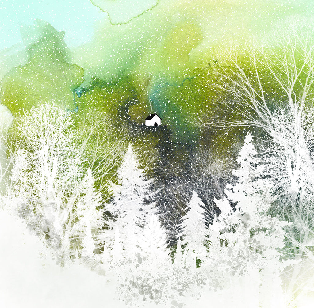the first snow is the most beautiful - holiday card