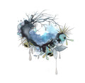 the other side of the storm - pen and ink original under resin