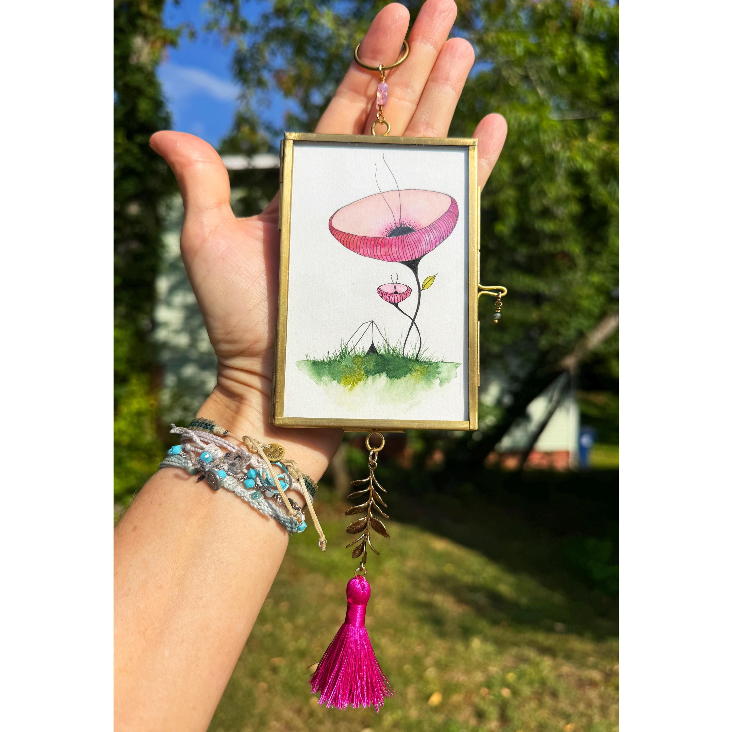 flower power - large hanging talisman original