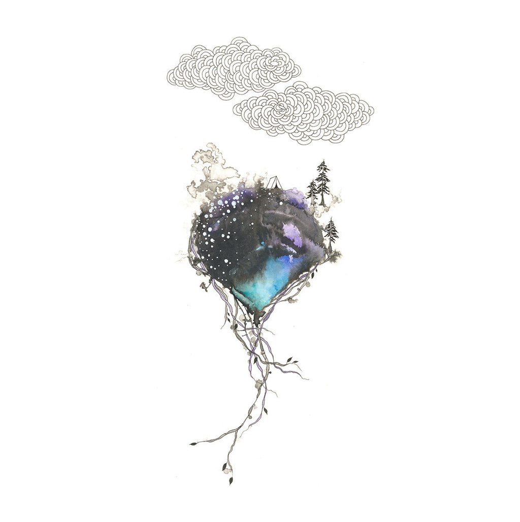 limitless - mixed media original under resin