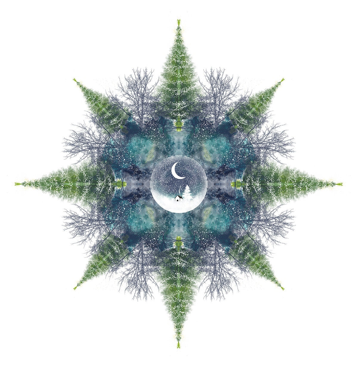 our snowy little world - print