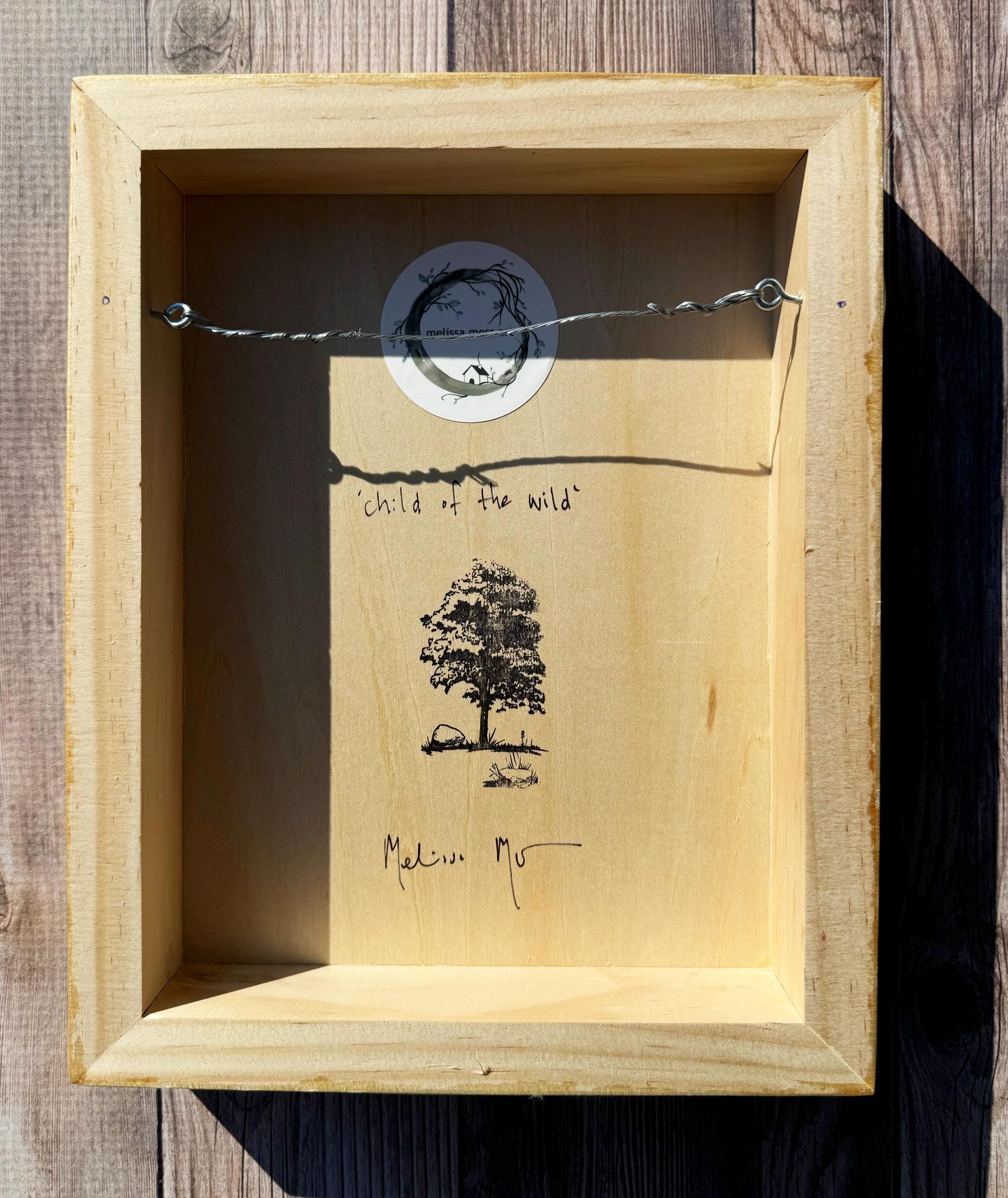 child of the wild - pen and ink original under resin