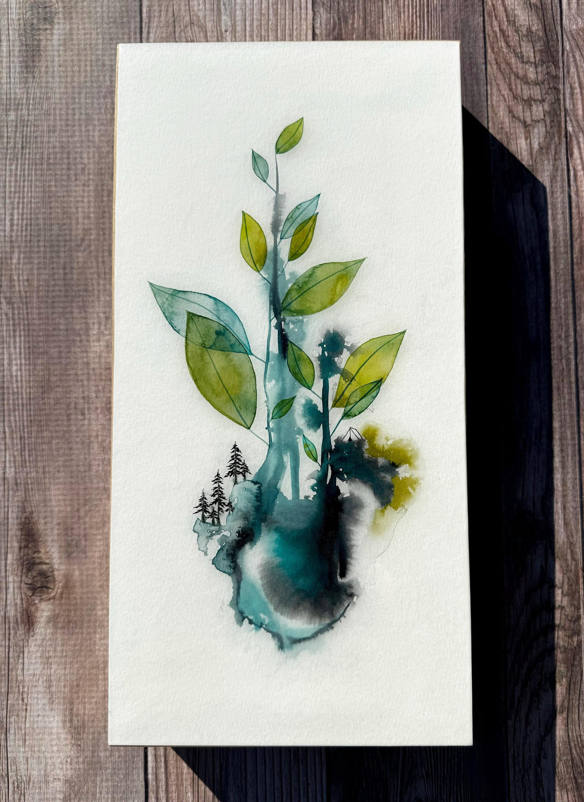 wild green yonder - pen and ink original under resin